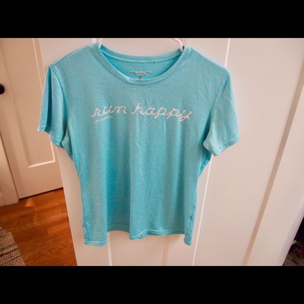 Brooks Light Blue “Run Happy” Athletic T-Shirt